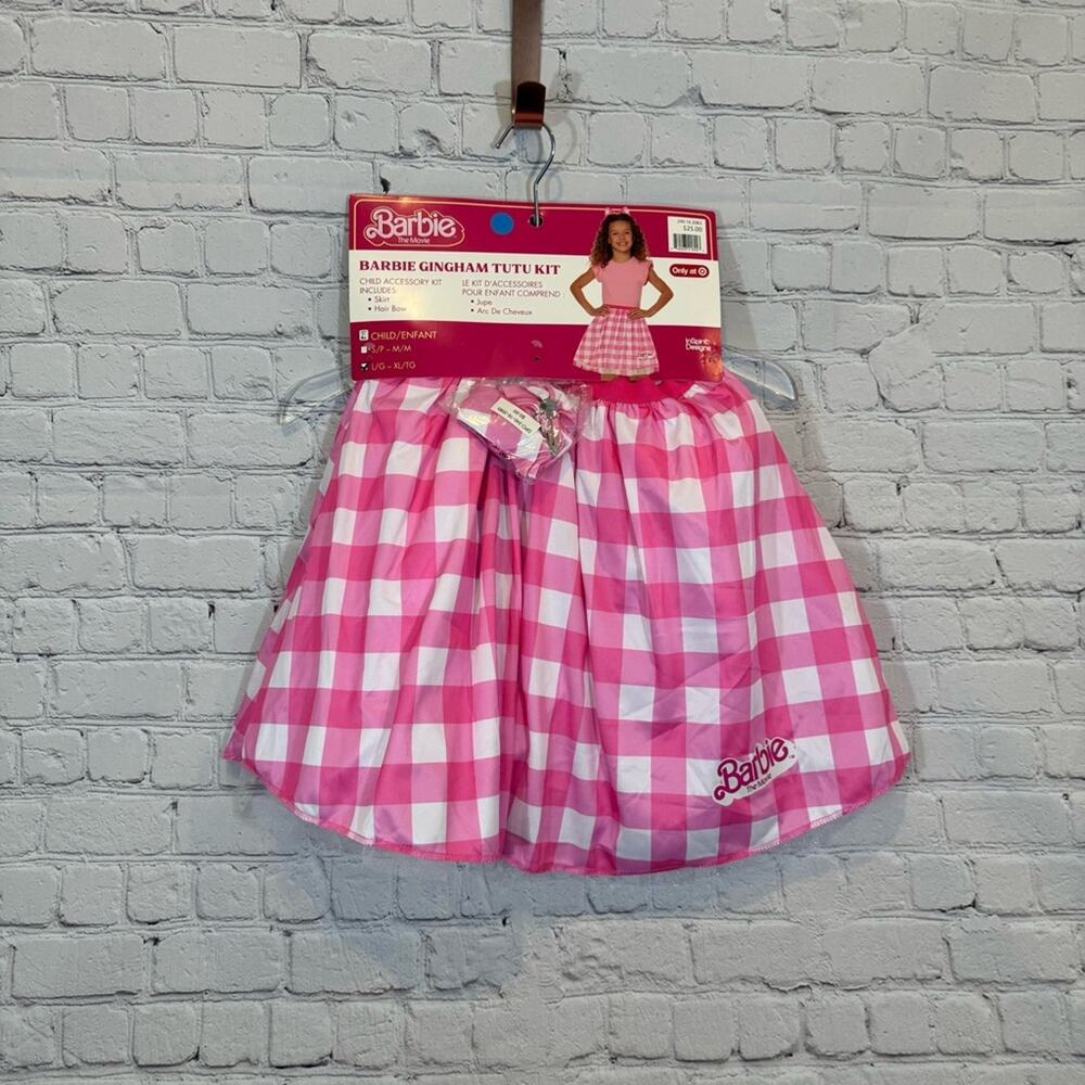 Barbie Gingham Tutu Girl’s Costume Skirt with Bow